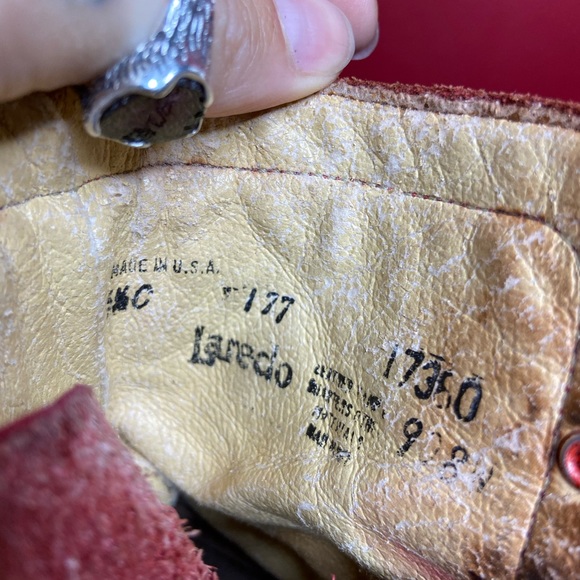 VINTAGE red leather booties! Please read description! - Picture 8 of 11